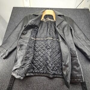 Vintage Walter Davoucci Usa Leather Men's Button Jacket  Size Med With Waist Tie